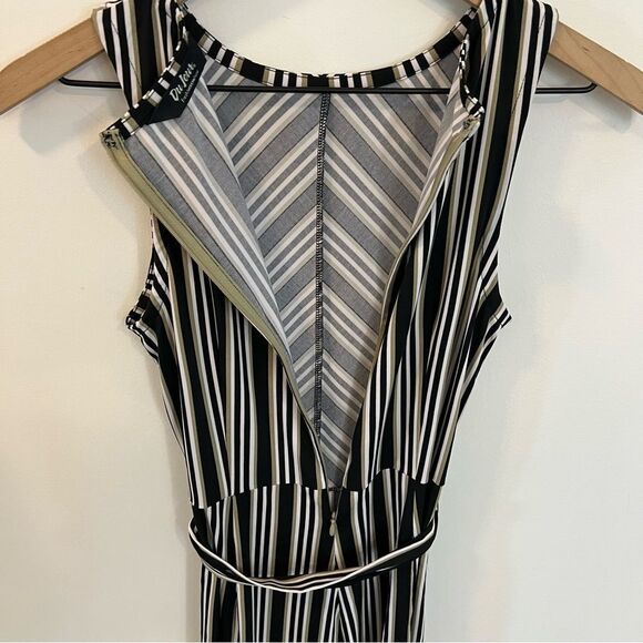 NWOT Du Jour Petite Stripe Printed Wide-Leg Crop Jumpsuit | Size XXS - Picture 7 of 13
